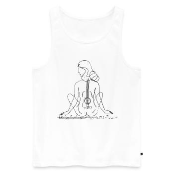 Music was my first love Mädchen Gitarre Oneline - Männer Premium Bio Tank Top - Weiß - Vorne - AI Model Male 178 light (178cm)