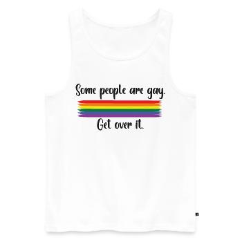 Some people are gay - rainbow pride LGBTQ design - Männer Premium Bio Tank Top - Weiß - Vorne - AI Model Male 178 light (178cm)