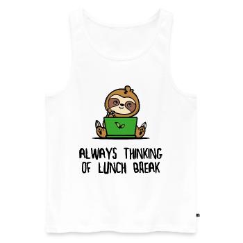 Lazy Animal Mammal Humorous Sloth Statement - Men's Premium Organic Tank Top - white - Front - Michal (187cm)