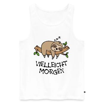 Säugetier Faul Tier Statement Faultier Schlafen - Männer Premium Bio Tank Top - Weiß - Vorne - Michal (187cm)
