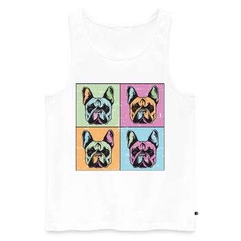 Bulldogs Image Abstract - Débardeur bio Premium Homme - blanc - Devant - Michal (187cm)