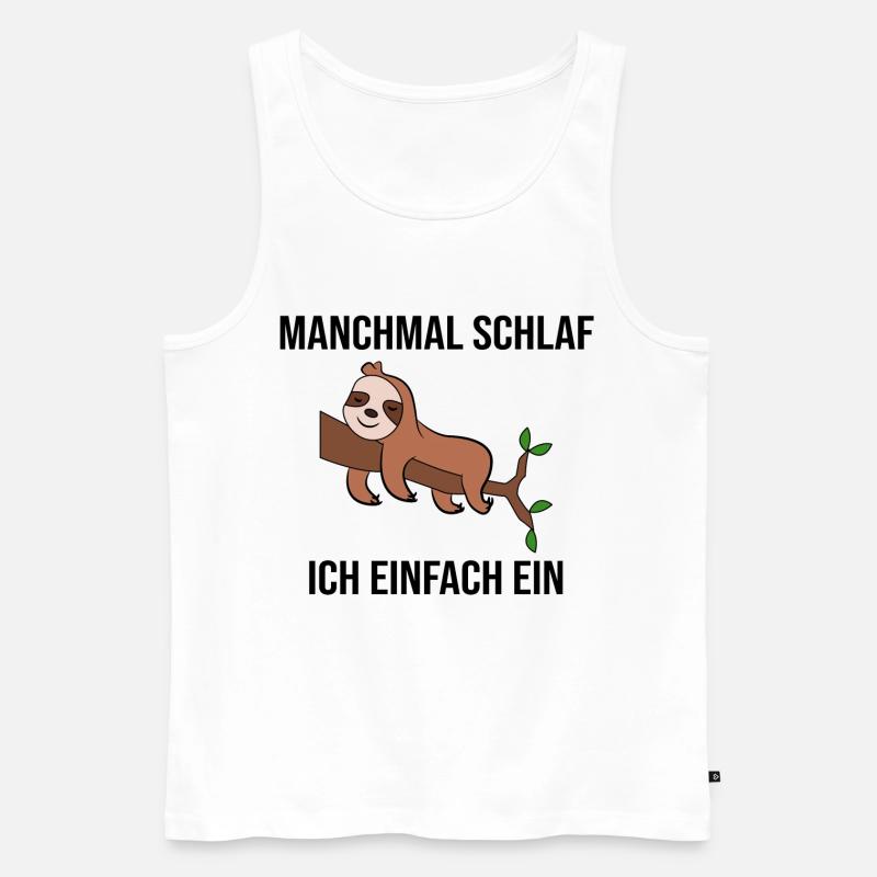 Schlafen Säugetier Dschungel Faultier Statement - Männer Premium Bio Tank Top - Weiß
