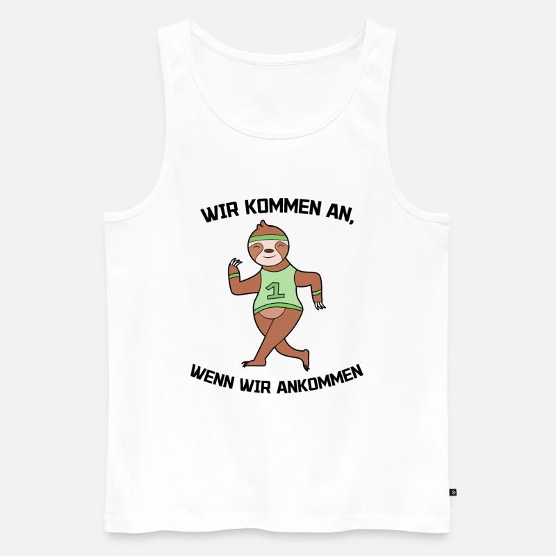 Urwaldbewohner Faultier Statement Tier Chillen - Männer Premium Bio Tank Top - Weiß