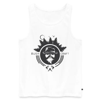 Bushcraft Nature Icon Survival Outdoor Symbol Forest - Débardeur bio Premium Homme - blanc - Devant - Michal (187cm)