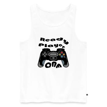 Retro-Controller Silhouette - Männer Premium Bio Tank Top - Weiß - Vorne - AI Model Male 178 light (178cm)