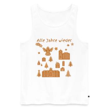 Christkind schwebt über der Stadt alle Jahre - Männer Premium Bio Tank Top - Weiß - Vorne - AI Model Male 178 light (178cm)