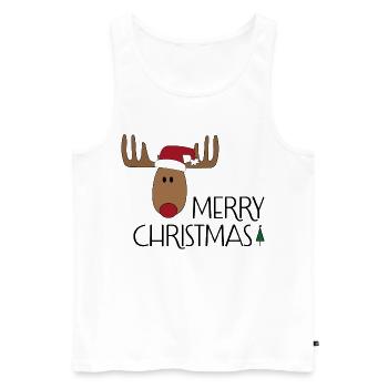 Merry Christmas - Men's Premium Organic Tank Top - white - Front - Michal (187cm)