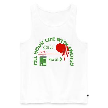 Fill your life with energy - Men's Premium Organic Tank Top - white - Front - Michal (187cm)