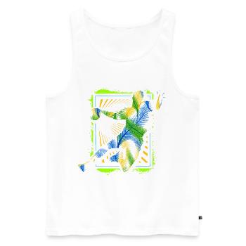 Joueur de handball rétro - Joueur de handball - Sports de balle - Débardeur bio Premium Homme - blanc - Devant - Michal (187cm)