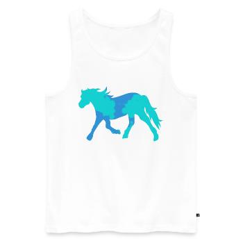 Cool Pferde Islandpferde Pferdeliebe Ross - Männer Premium Bio Tank Top - Weiß - Vorne - Michal (187cm)