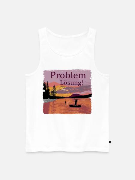 Problem Lösung Angeln - Männer Premium Bio Tank Top - Weiß