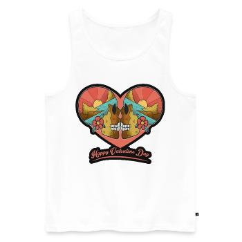 Joyeuse Saint-Valentin - Débardeur bio Premium Homme - blanc - Devant - Michal (187cm)