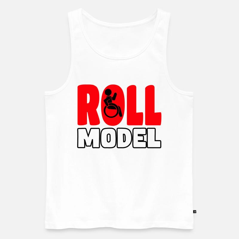 Jeder Rollstuhlfahrer ist ein Rollenmodell* - Männer Premium Bio Tank Top - Weiß