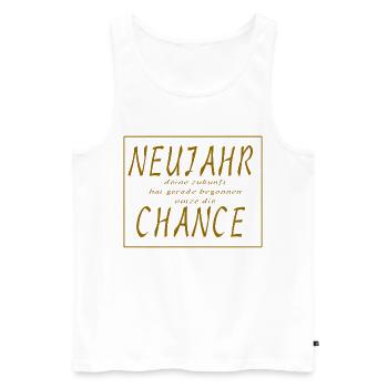 Neues Jahr Neue Chance - Slogan Spruch - Männer Premium Bio Tank Top - Weiß - Vorne - Michal (187cm)