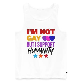 Lgbt Gay Equality Statement Sexuality - Men's Premium Organic Tank Top - white - Front - Michal (187cm)