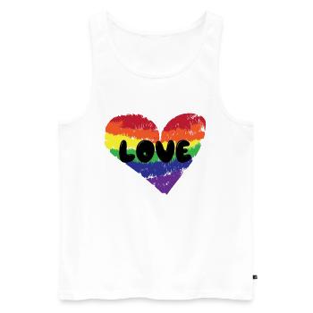 Heart Love Lgbt Relation Dire Homosexuel - Débardeur bio Premium Homme - blanc - Devant - Michal (187cm)