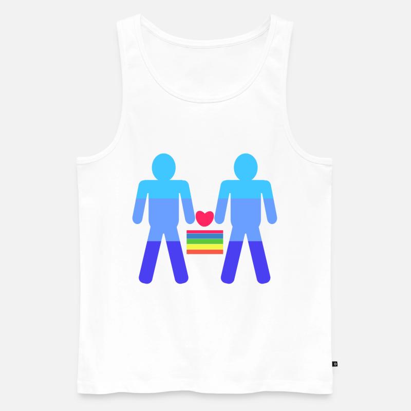 Herz Lgbt Gleichgeschlechtliche Ehe Regenbogen - Männer Premium Bio Tank Top - Weiß