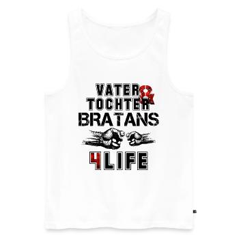 Vater und Tochter Bratans fürs Leben Geschenk - Männer Premium Bio Tank Top - Weiß - Vorne - AI Model Male 178 light (178cm)