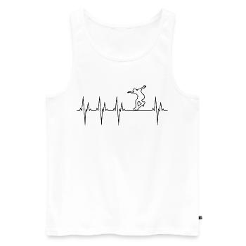 Skateboard Elektrokardiogramm EKG Skateboard - Männer Premium Bio Tank Top - Weiß - Vorne - AI Model Male 178 light (178cm)