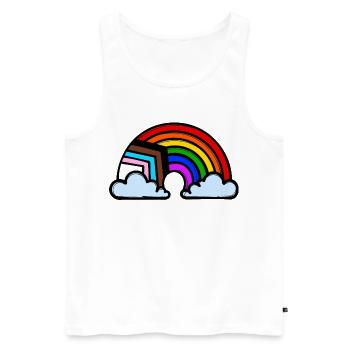 Lgbt Homo Rainbow Equality Relationship - Men's Premium Organic Tank Top - white - Front - Michal (187cm)
