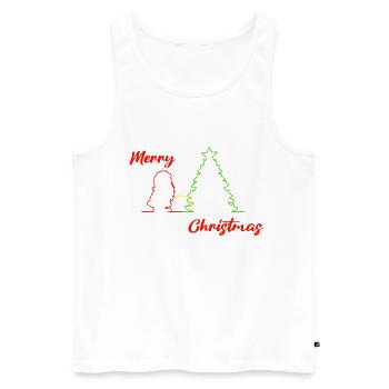 Santa peeing, Merry Christmas, Weihnachten, bunt - Männer Premium Bio Tank Top - Weiß - Vorne - Michal (187cm)