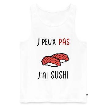 J'peux pas j'ai Sushi - Débardeur bio Premium Homme - blanc - Devant - Michal (187cm)
