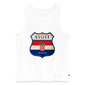 Osijek Croatia flag coat of arms design - Men's Premium Organic Tank Top - white - Front - Michal (187cm)