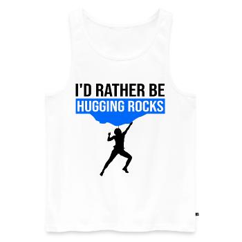 I'd Rather Be Hugging Rocks Bouldering Climbing Cl - Männer Premium Bio Tank Top - Weiß - Vorne - Michal (187cm)