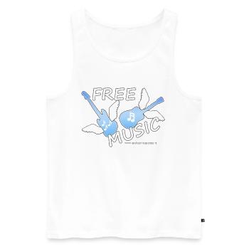 Free Music - Men's Premium Organic Tank Top - white - Front - AI Model Male 178 light (178cm)