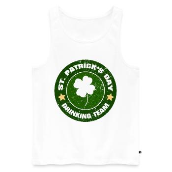 St. Patrick's Day Drinking Team - Funny Saying - Men's Premium Organic Tank Top - white - Front - Michal (187cm)