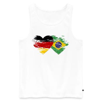 Germany Brazil flag used heart - Men's Premium Organic Tank Top - white - Front - Michal (187cm)