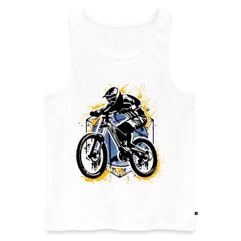 Mountainbike MTB - Mountainbiker - Retro Radsport - Männer Premium Bio Tank Top - Weiß - Vorne - Michal (187cm)