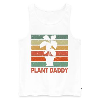 Plant Daddy Graphic Gardener Gardening Horticultur - Männer Premium Bio Tank Top - Weiß - Vorne - AI Model Male 178 light (178cm)