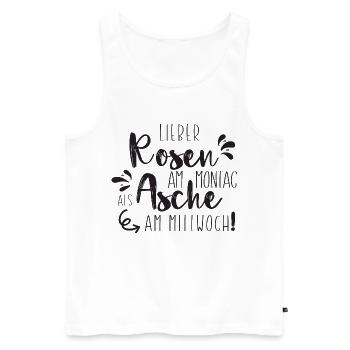 Lieber Rosen am Montag - Männer Premium Bio Tank Top - Weiß - Vorne - AI Model Male 178 light (178cm)