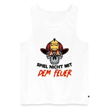 Feuerwehrhelm Statement Feuerwehr Brandschutz - Männer Premium Bio Tank Top - Weiß - Vorne - AI Model Male 178 light (178cm)