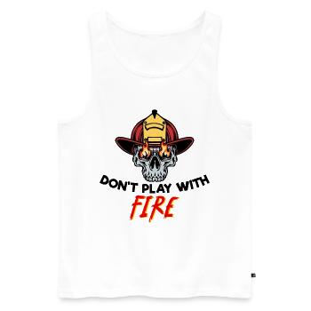 Firefighter Helmet Firefighter Fire Rescuer Statement - Men's Premium Organic Tank Top - white - Front - Michal (187cm)