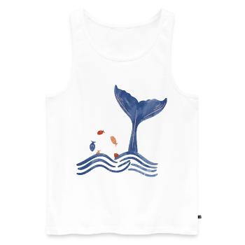 Whale fin and fish - Men's Premium Organic Tank Top - white - Front - AI Model Male 178 light (178cm)