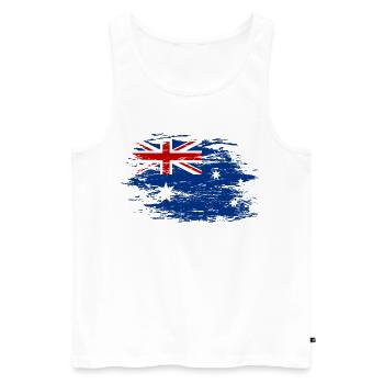 Drapeau de l’Australie utilisé - Débardeur bio Premium Homme - blanc - Devant - Michal (187cm)