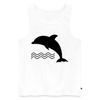 Delfin im Wasser als Vektor - Männer Premium Bio Tank Top - Weiß - Vorne - Michal (187cm)