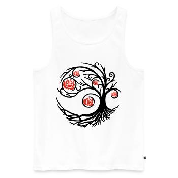 Strange black rose - Men's Premium Organic Tank Top - white - Front - AI Model Male 178 light (178cm)