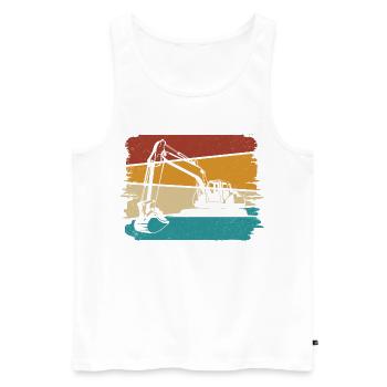 Bagger - Männer Premium Bio Tank Top - Weiß - Vorne - Michal (187cm)