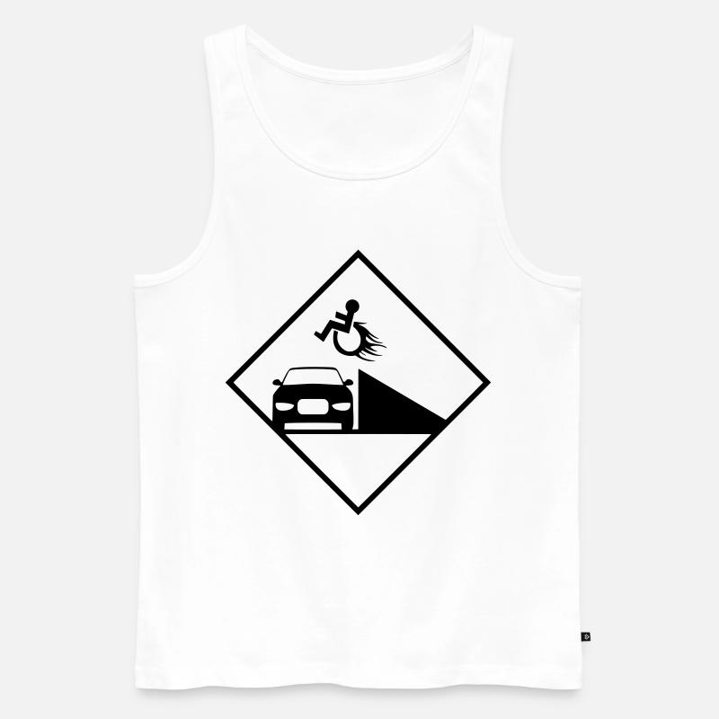 Rollstuhlfahrer springt über eine Rampe # - Männer Premium Bio Tank Top - Weiß