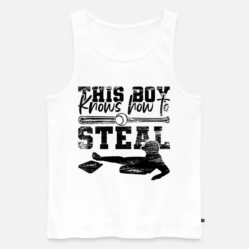 Baseball Junge - Männer Premium Bio Tank Top - Weiß