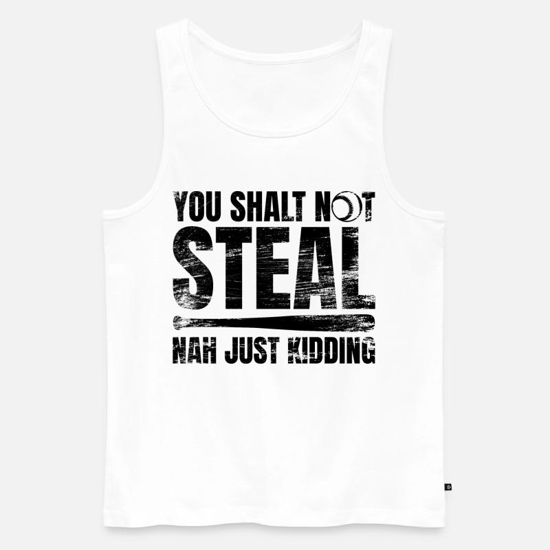 Baseball Du sollst nicht stehlen - Männer Premium Bio Tank Top - Weiß