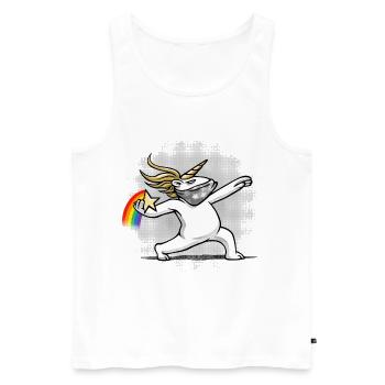 licorne rebelle - Débardeur bio Premium Homme - blanc - Devant - Michal (187cm)