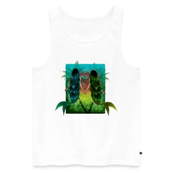 Sirènes au coucher du soleil - Débardeur bio Premium Homme - blanc - Devant - Michal (187cm)