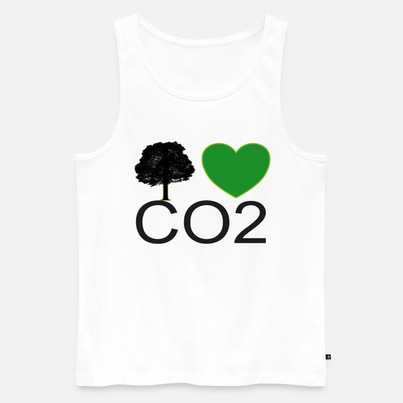 Ich Liebe CO2 Herz Grafik - Männer Premium Bio Tank Top - Weiß