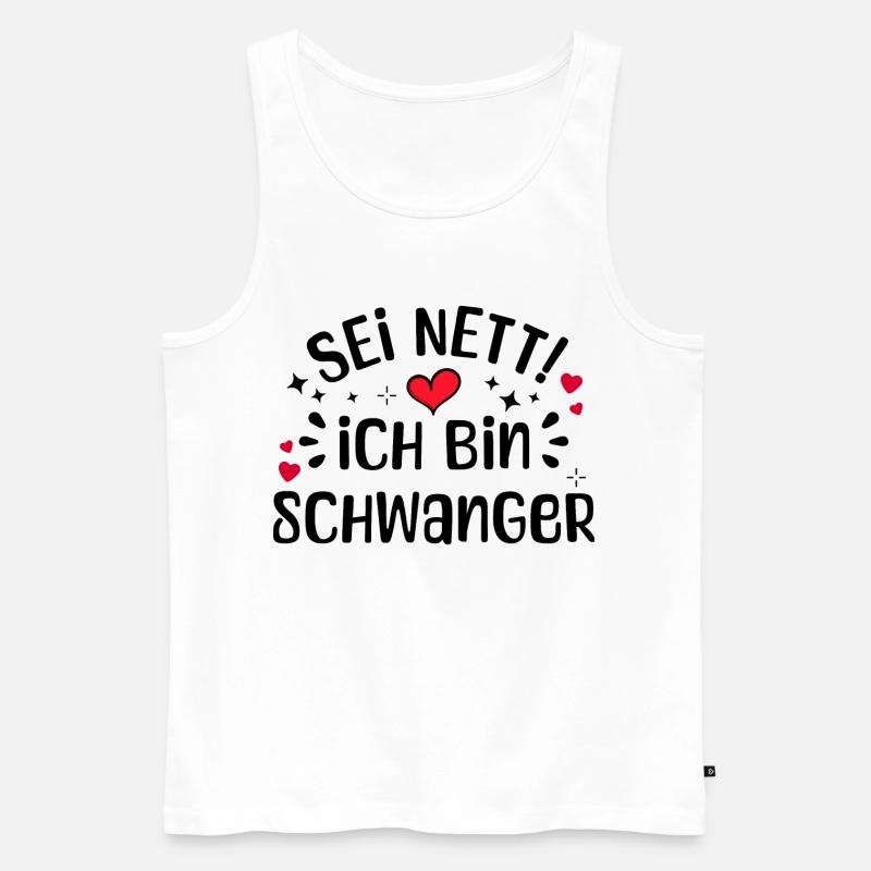 Schwangerschaft Mutter Schwanger Herz Statement - Männer Premium Bio Tank Top - Weiß