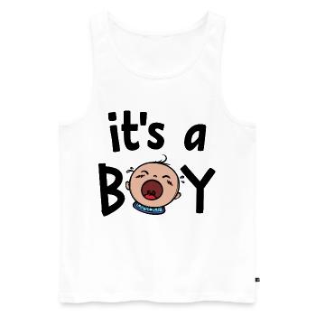 Pregnant Family Pregnancy Baby Statement - Men's Premium Organic Tank Top - white - Front - Michal (187cm)