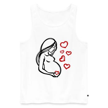 Coeur Grossesse Bébé Ventre Déclaration Enceinte - Débardeur bio Premium Homme - blanc - Devant - Michal (187cm)